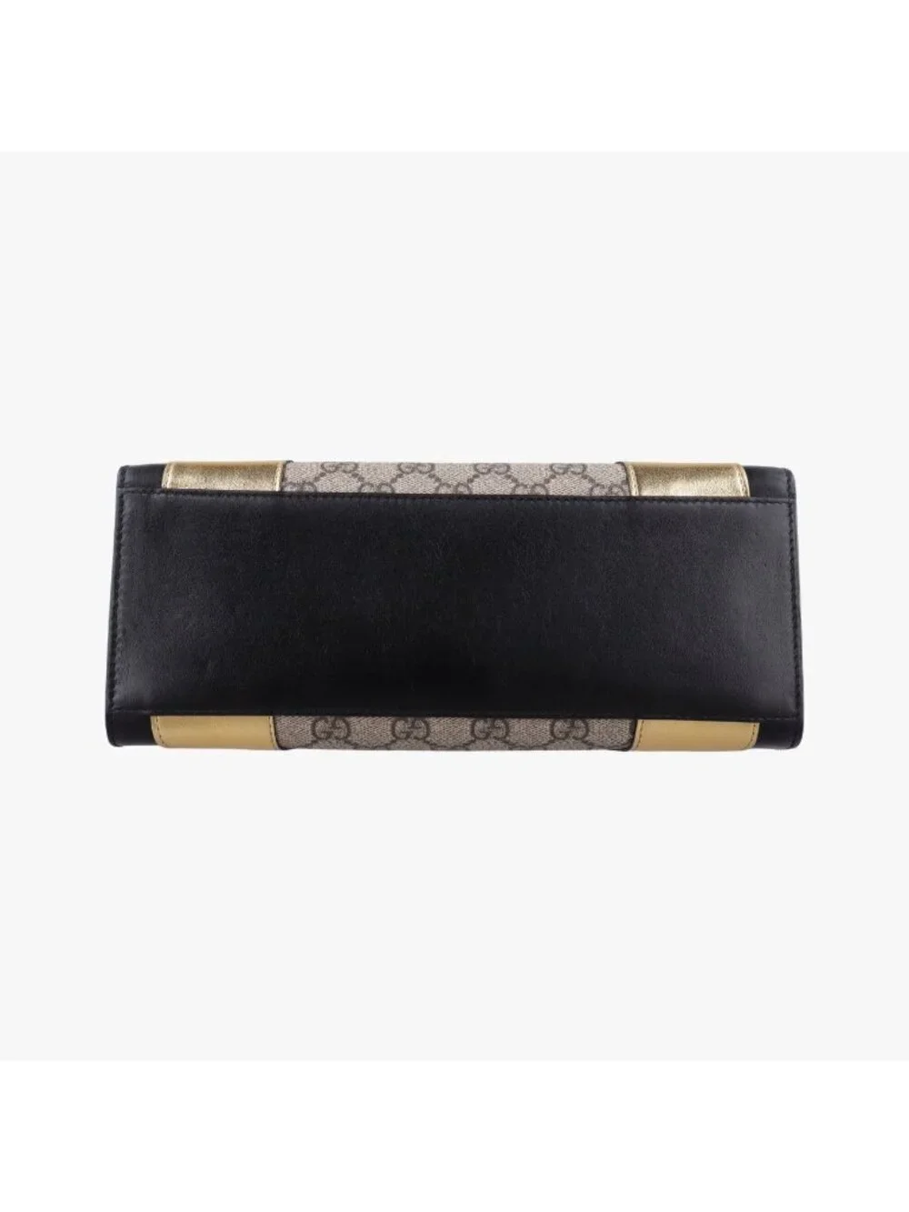 Gucci Ojiride Beige Gold Black Canvas Leather Shoulder